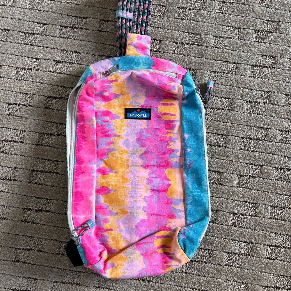 KAVU Pink and Yellow Patterned Sling Bag
